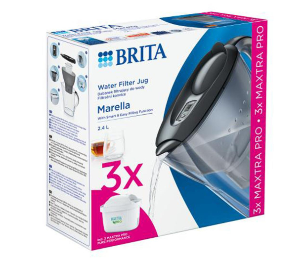 BRITA Dzbanek z filtrem BRITA MarellaPlus grafit + 3 wkłady Pure Peformance - 1239748 - zdjęcie 5
